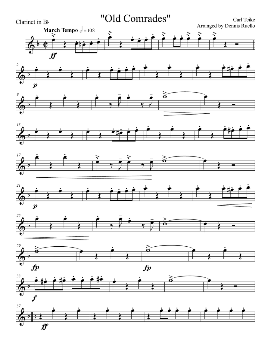 Old Comrades - German Band - Oktoberfest - Parts Only Old Comrades - German Band - Oktoberfest - Parts Only Large Ensemble scores gallery preview page 1