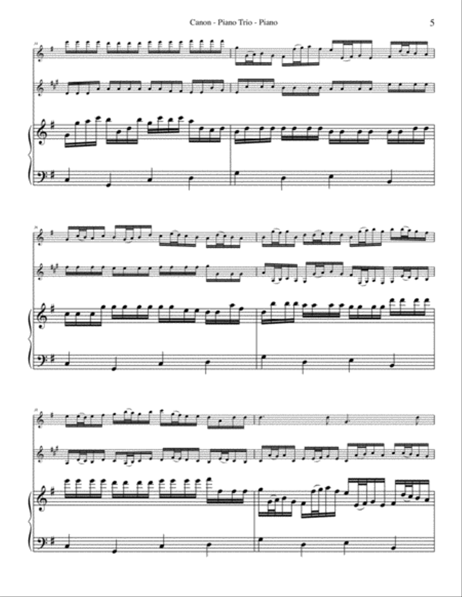 Pachelbel's Canon for Flute, Clarinet & Piano Woodwind Duet scores gallery preview page 5