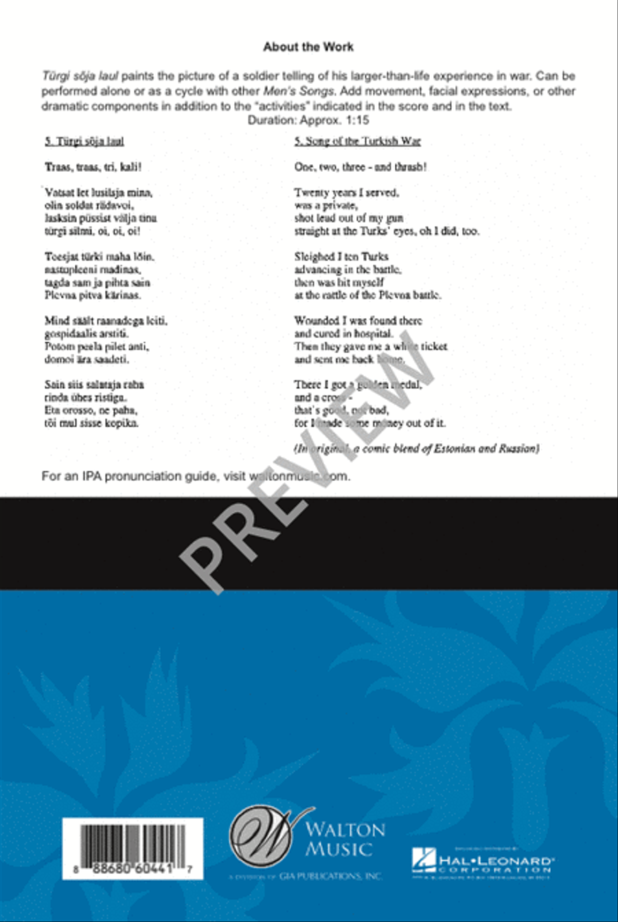 Türgi sõja laul Türgi sõja laul TTBB scores gallery preview page 5