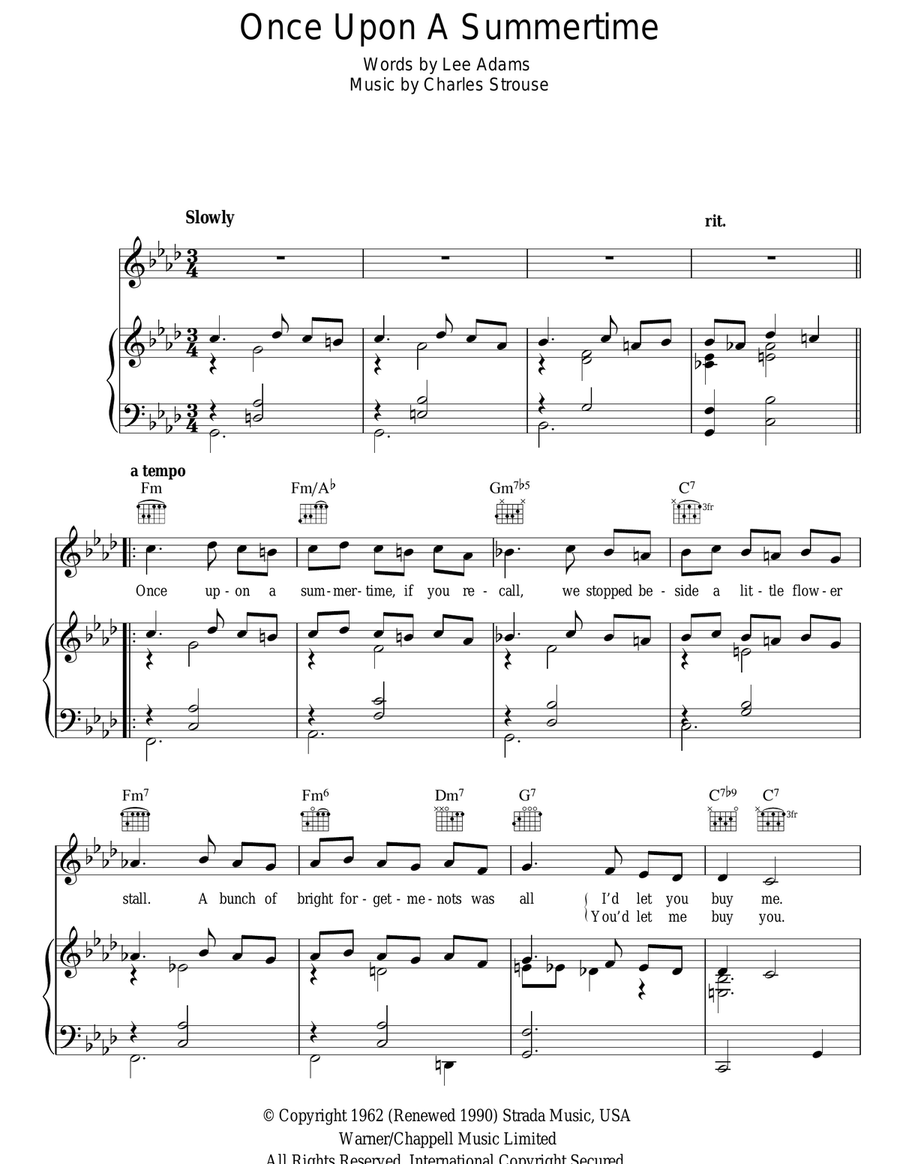 Once Upon A Summertime Once Upon A Summertime Guitar scores gallery preview page 1