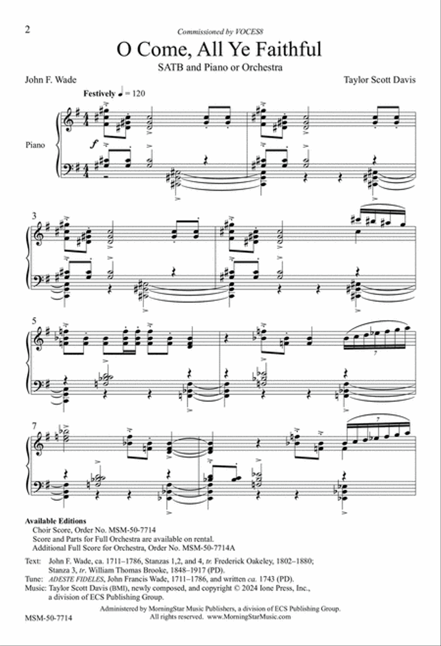 O Come, All Ye Faithful 4-Part scores gallery preview page 2