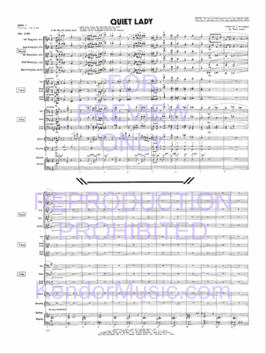 Quiet Lady (Full Score) Jazz Ensemble scores gallery preview page 2