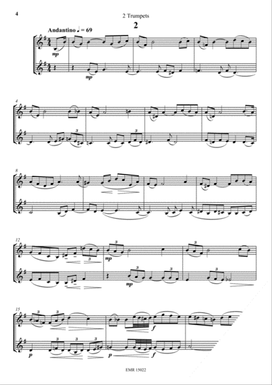12 Duets in the Style of Chopin Trumpet Duet scores gallery preview page 4