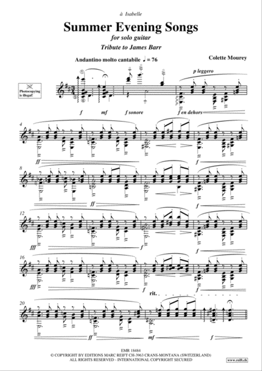 Summer Evening Songs Guitar scores gallery preview page 3