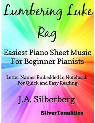 Book cover for Lumbering Luke Rag Easiest Piano Sheet Music for Beginner Pianists