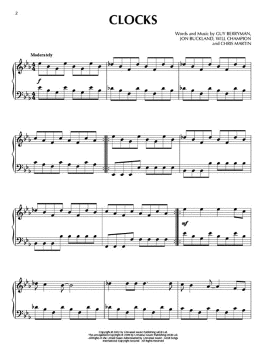 Coldplay for Piano Solo Piano Solo scores gallery preview page 3