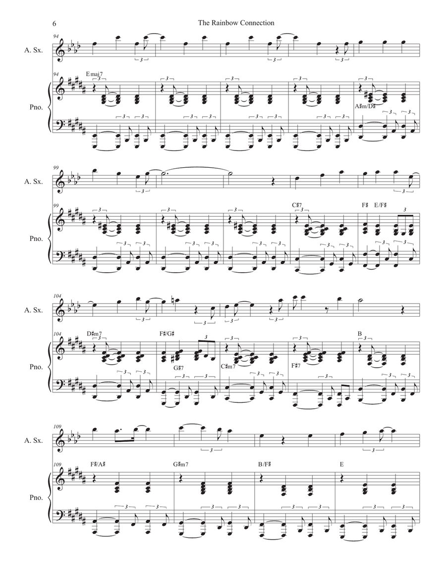 The Rainbow Connection Alto Saxophone scores gallery preview page 6