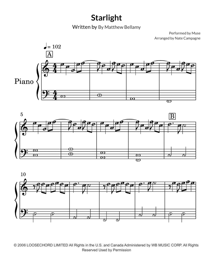 Starlight Easy Piano scores gallery preview page 1