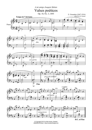 Valses poeticos Op. 10, No. 3 for piano solo