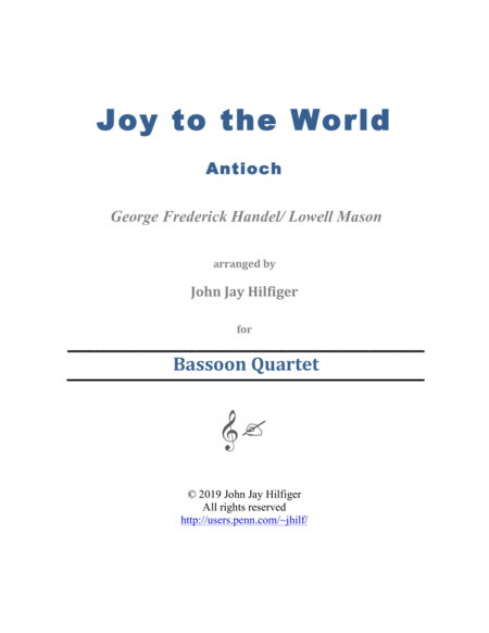 Joy to the World for Bassoon Quartet image number null
