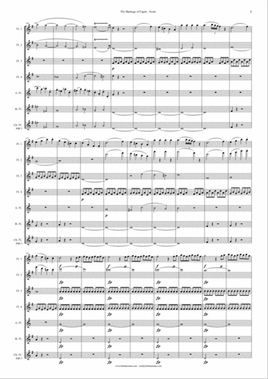 The Marriage of Figaro - Overture for Flute Choir Flute Choir scores gallery preview page 6