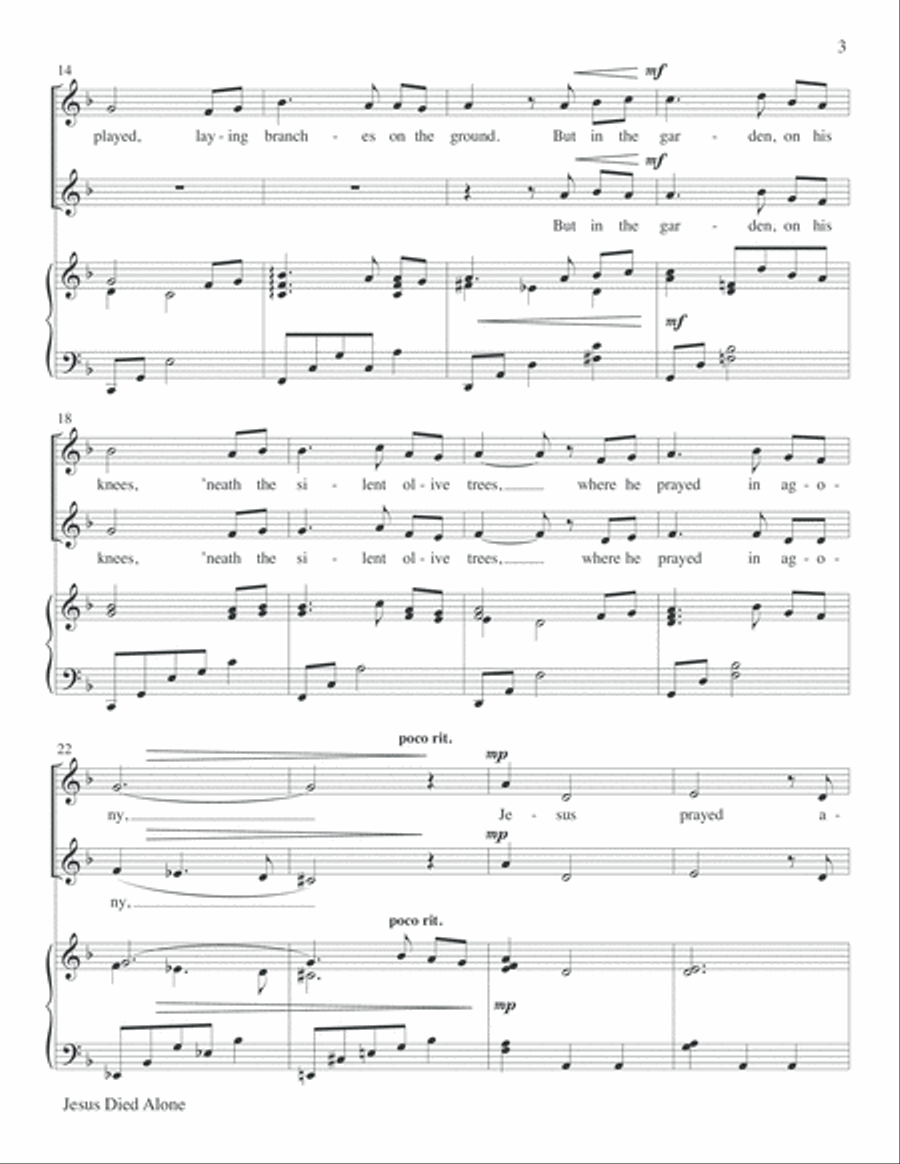 JESUS DIED ALO-RANE-DUET-Digital Download Choir scores gallery preview page 3