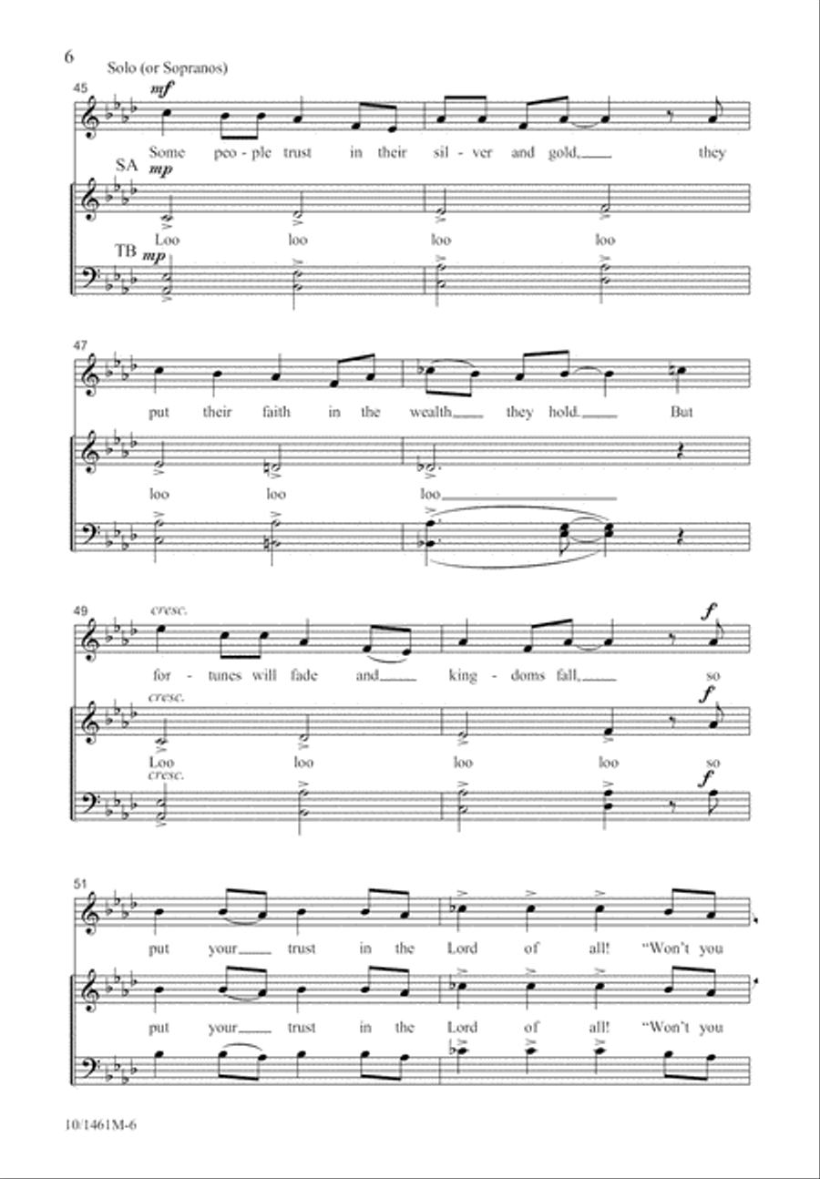 Lay Up Your Treasures in Heaven 4-Part scores gallery preview page 7