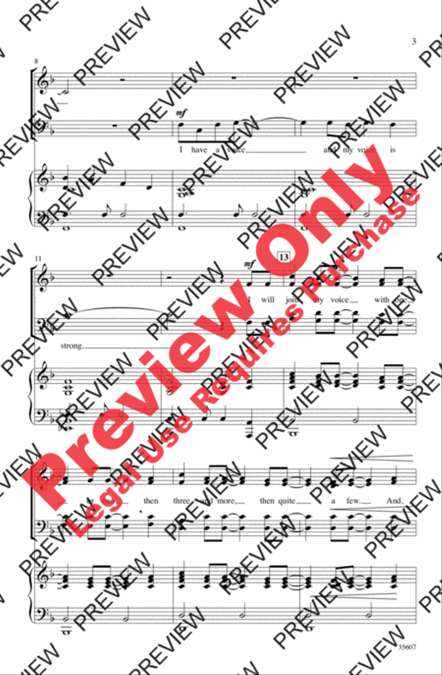 I Have a Voice 4-Part scores gallery preview page 3