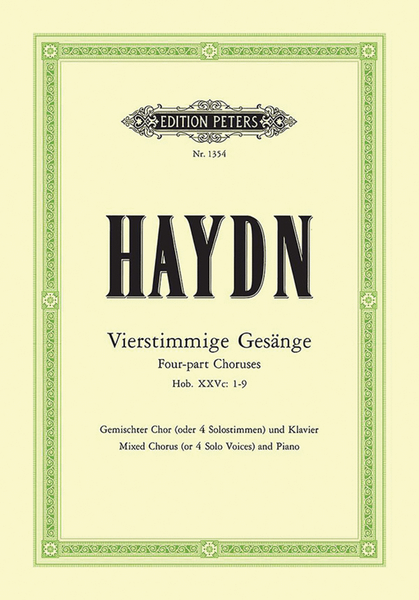 Four-Part Songs for Mixed Choir (or Solo Voices) and Piano