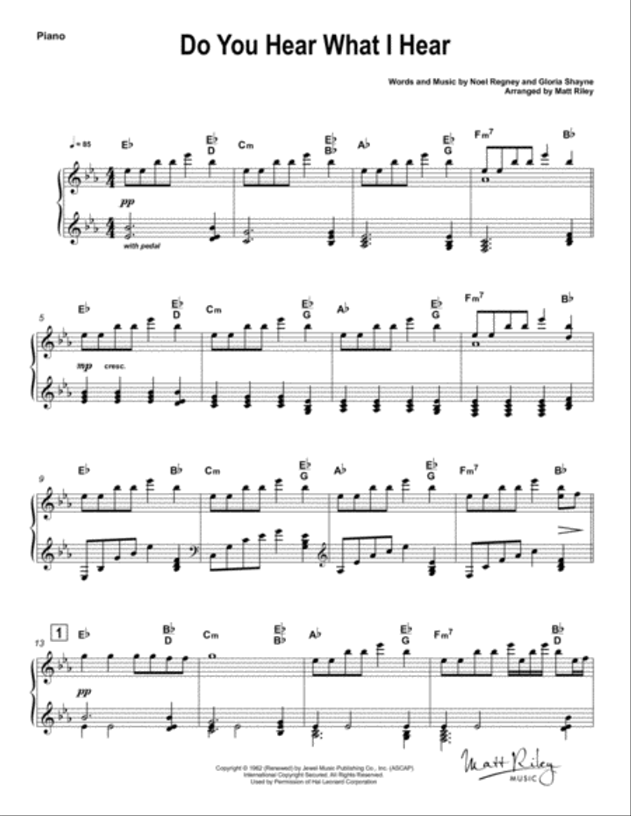 Do You Hear What I Hear Piano Solo scores gallery preview page 2