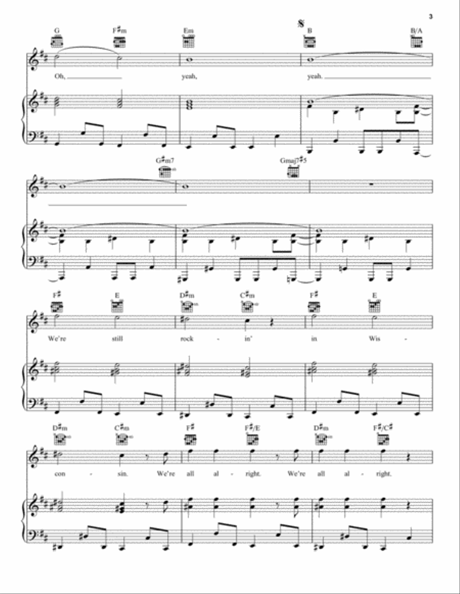 In The Street (Theme from That 70s Show) Piano, Vocal, Guitar scores gallery preview page 3