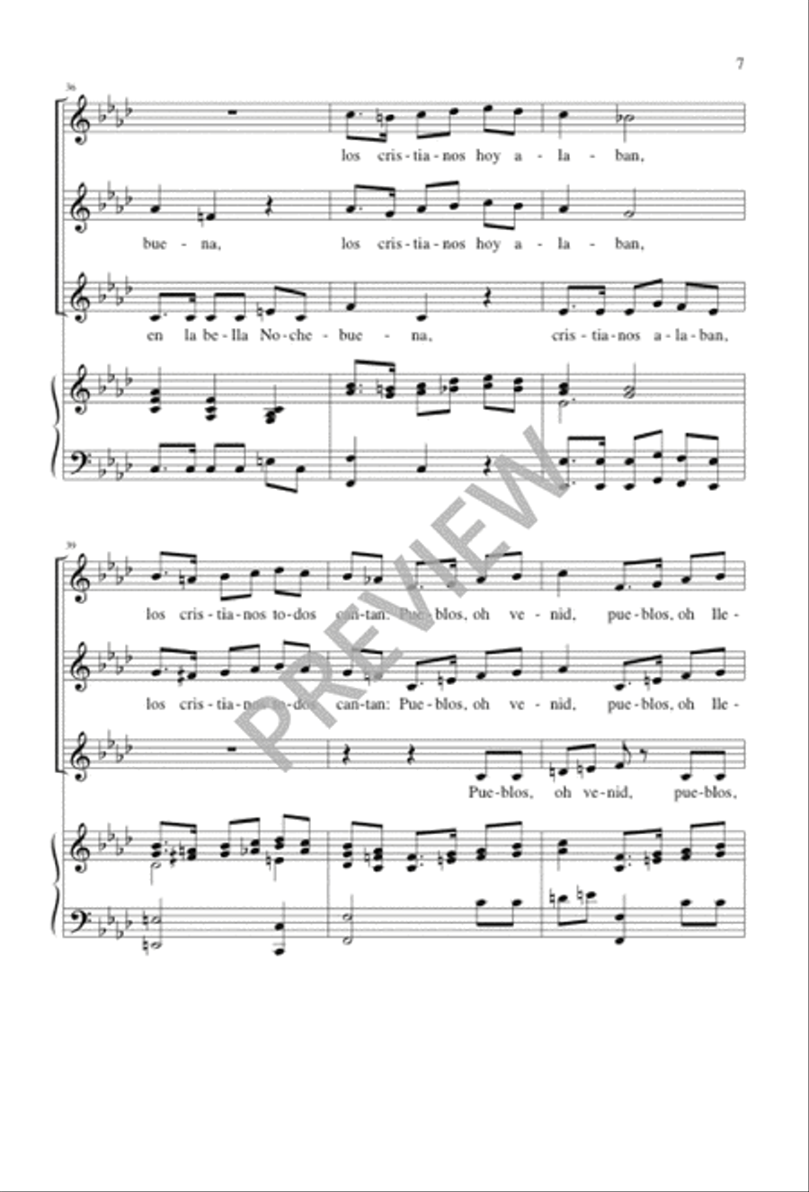In the Night / En la Noche 3-Part scores gallery preview page 7