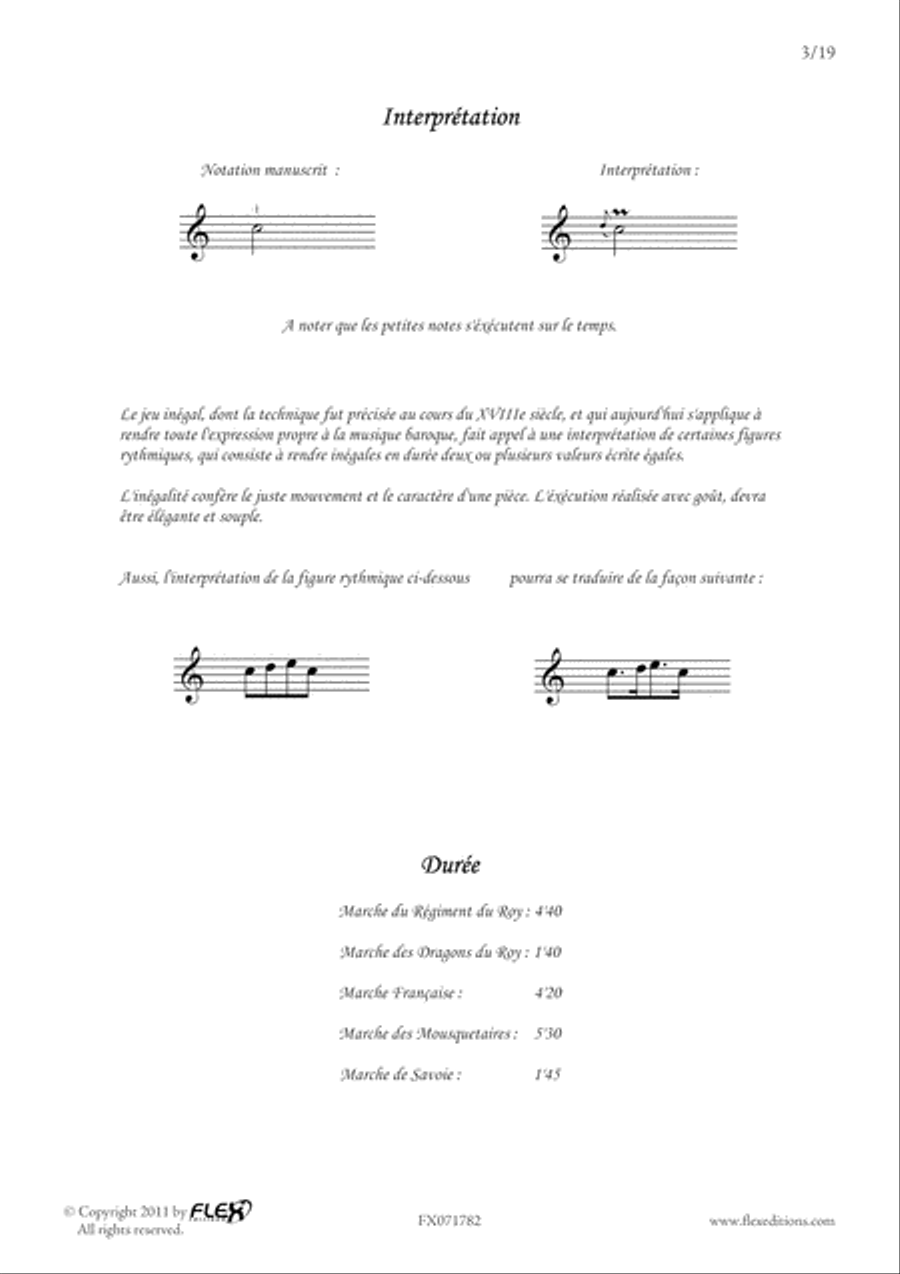 Old French Marches during King Louis The 14th's reign Saxophone Quartet scores gallery preview page 3