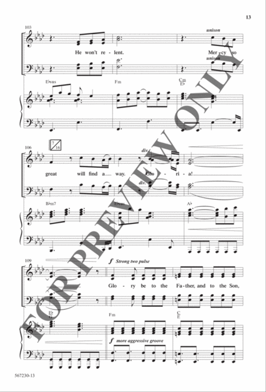 Gloria (Our Savior Found Us) - Anthem Choir scores gallery preview page 12