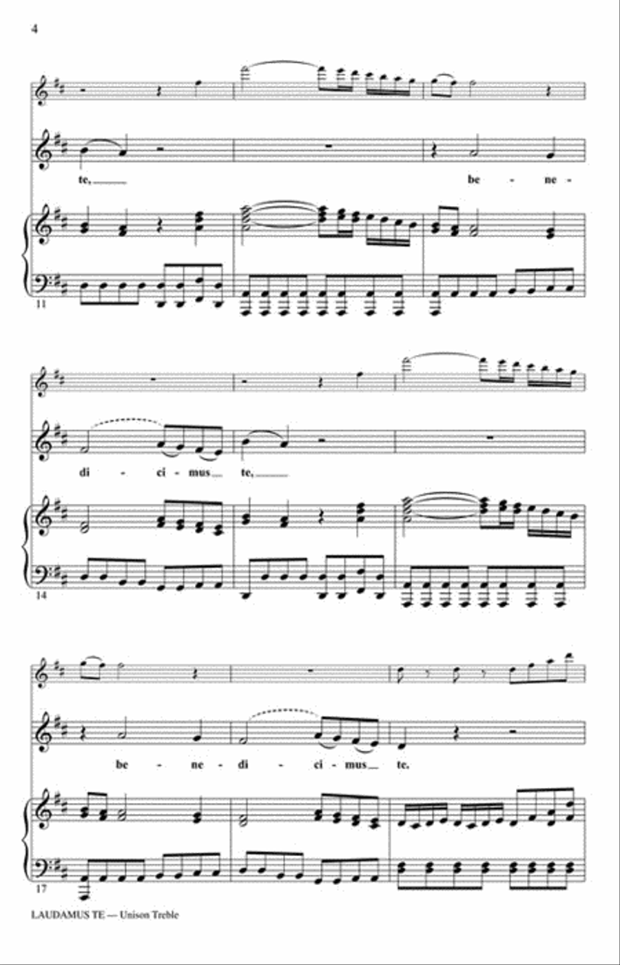 Laudamus Te Unison Choir scores gallery preview page 3