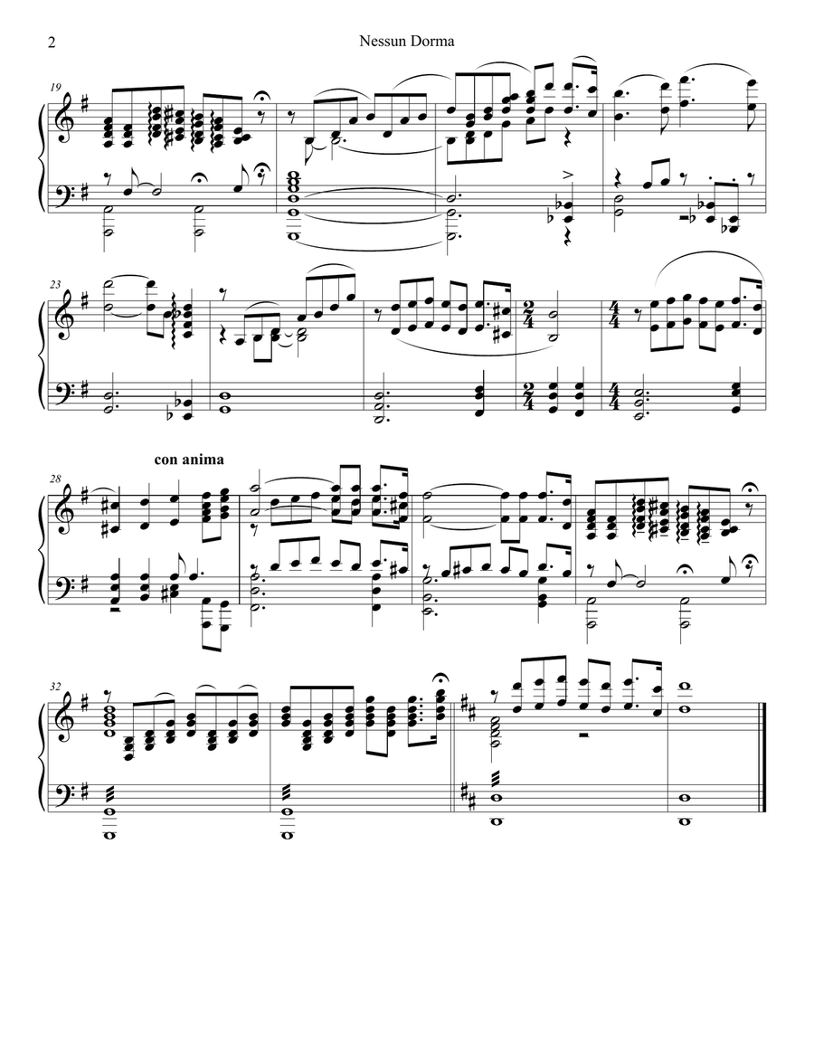 Nessun Dorma Piano Quintet scores gallery preview page 5