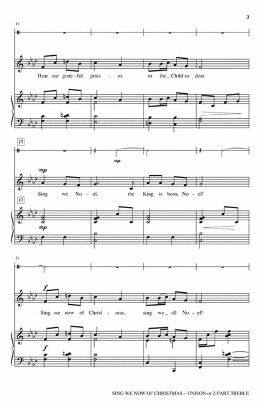 Sing We Now of Christmas Unison Choir scores gallery preview page 3