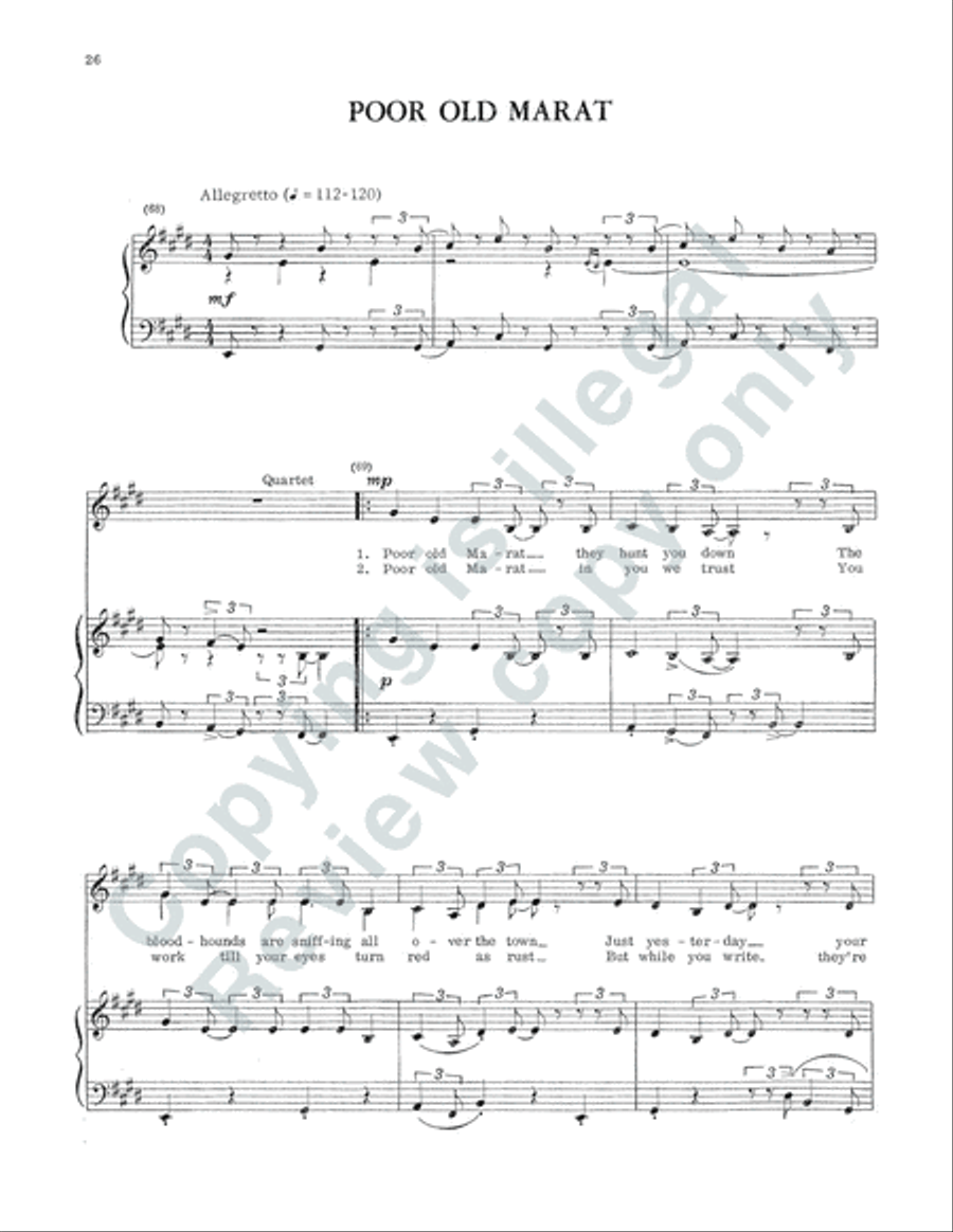 The persecution and assassination of Jean-Paul Marat as performed by the inmates of the Asylum of Charenton under the direction of the Marquis de Sade (Vocal Score) 4-Part scores gallery preview page 15