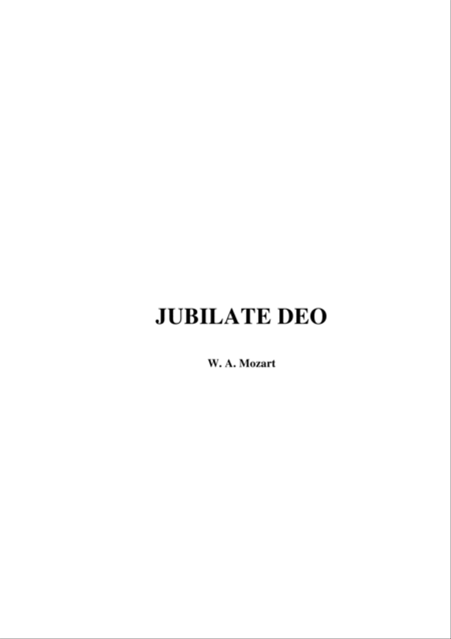 JUBILATE DEO - For SATB Choir - W.A. Mozart 4-Part scores gallery preview page 1