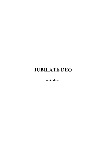 JUBILATE DEO - For SATB Choir - W.A. Mozart image number null
