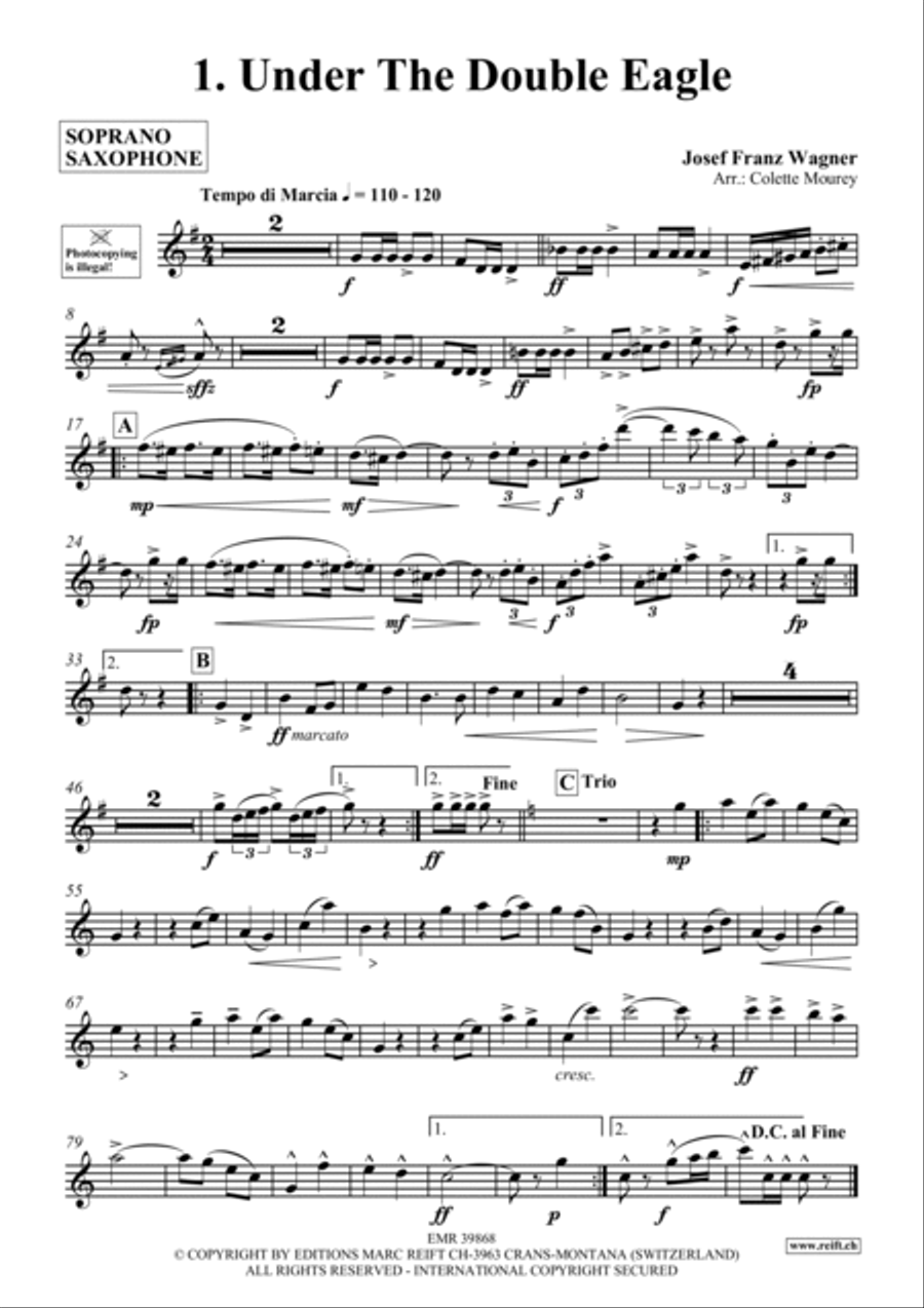 10 Greatest Famous Marches Soprano Saxophone scores gallery preview page 2