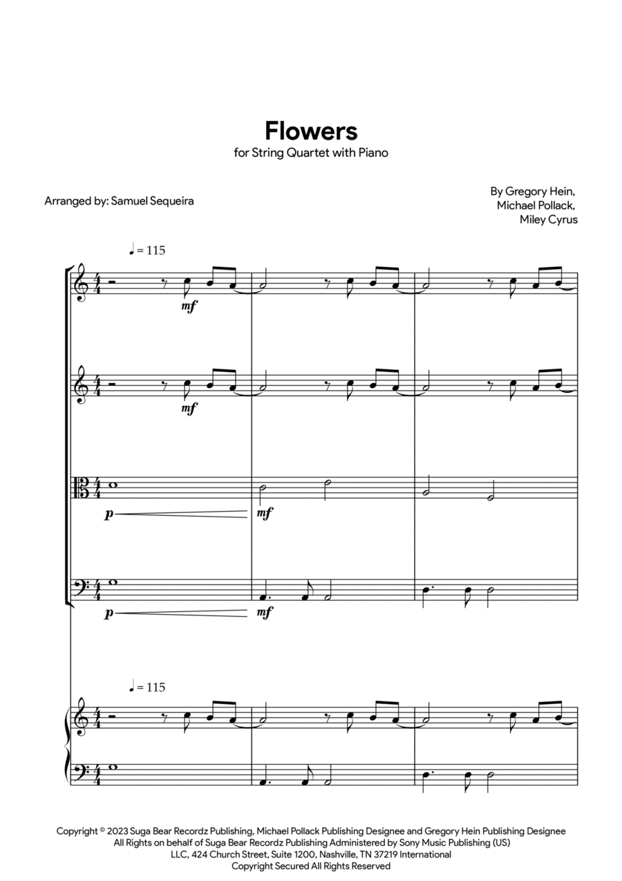 Flowers String Quartet scores gallery preview page 1