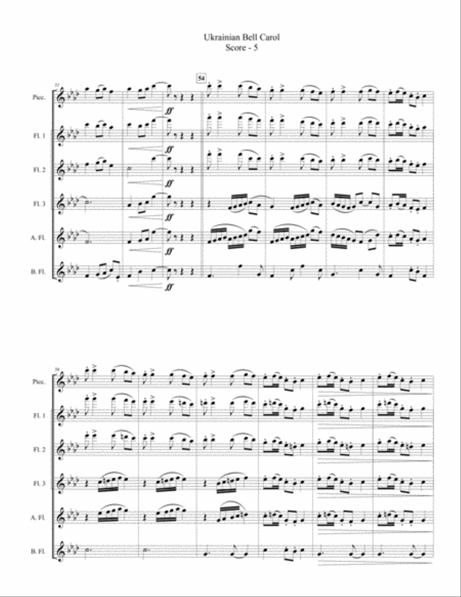 Ukrainian Bell Carol for Flute Choir image number null