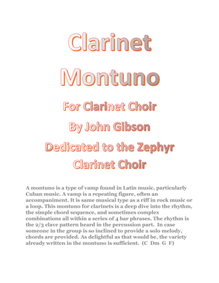 Book cover for Clarinet Montuno for clarinet choir