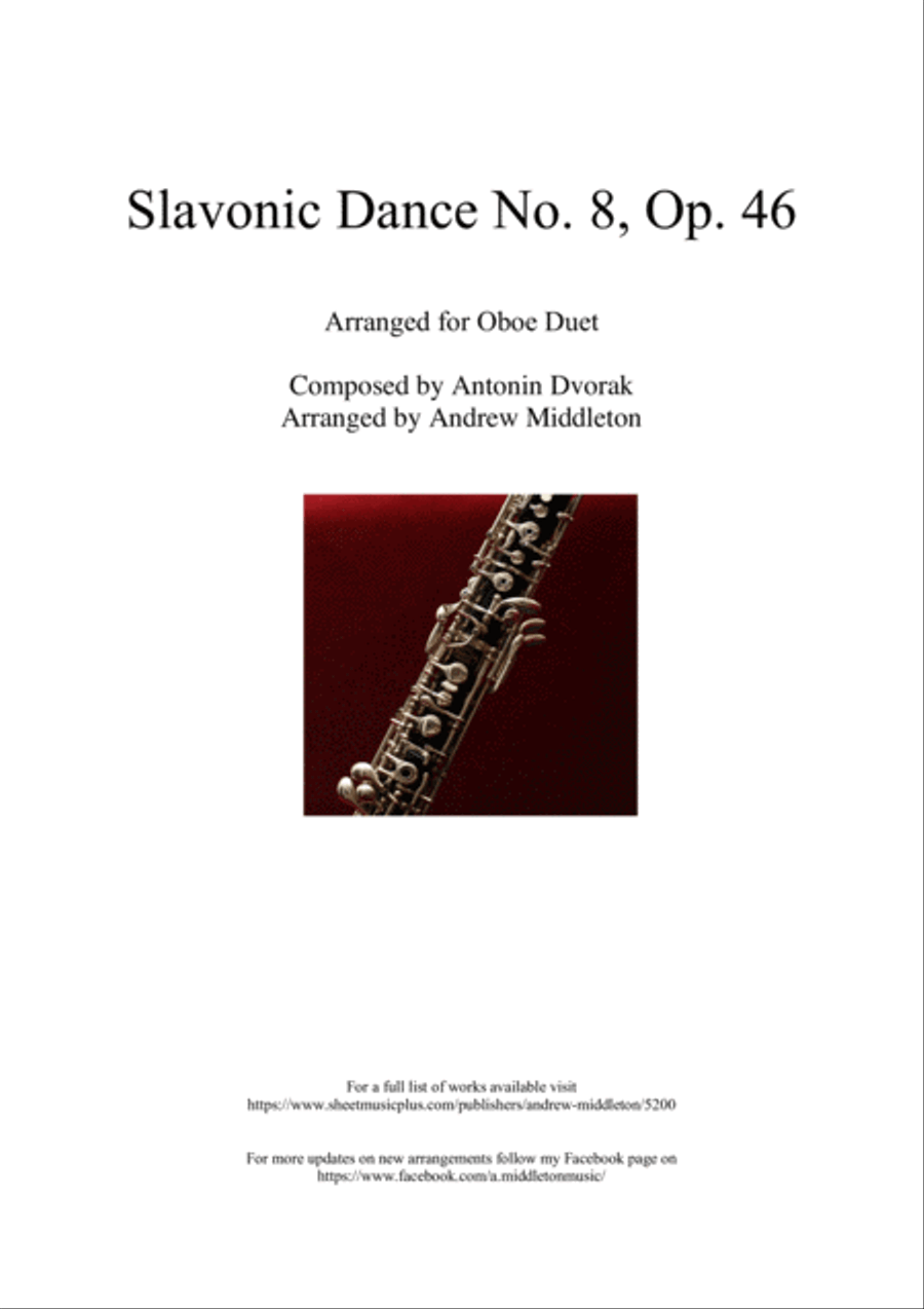 Slavonic Dance No. 8 Op. 46 arranged for Oboe Duet Woodwind Duet scores gallery preview page 1