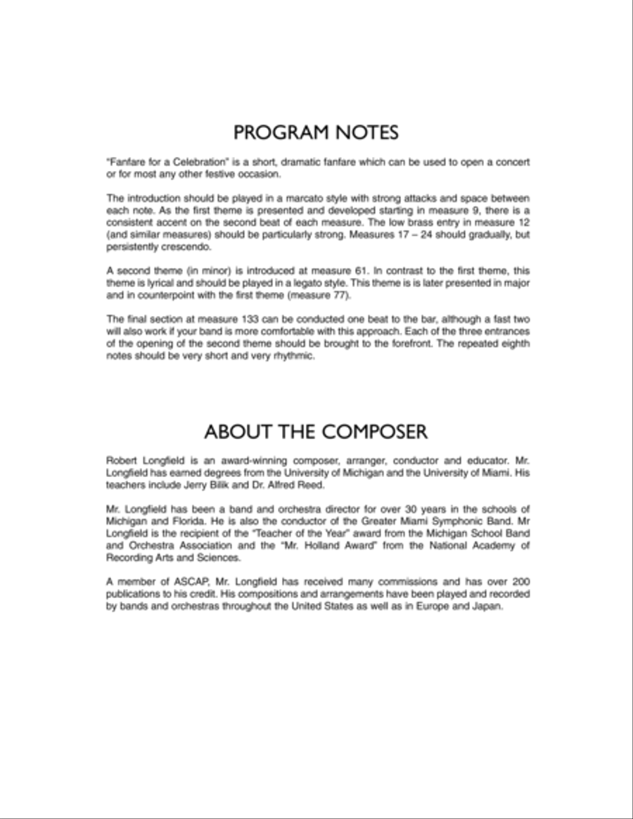 Fanfare For A Celebration - Full Score Concert Band scores gallery preview page 2