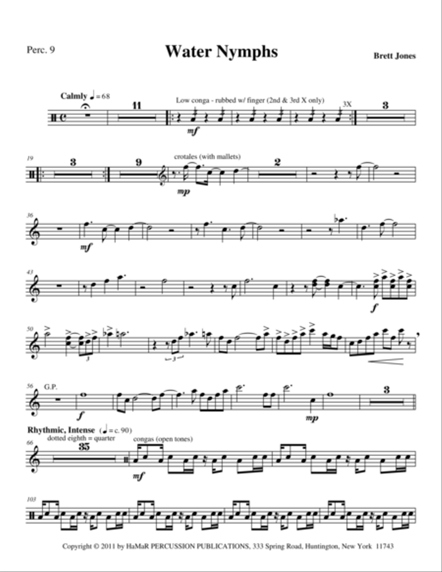 Water Nymphs Percussion Ensemble scores gallery preview page 1