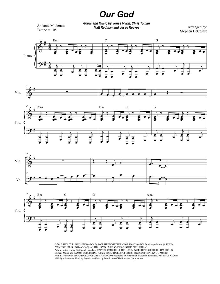 Our God Our God Piano Trio scores gallery preview page 1