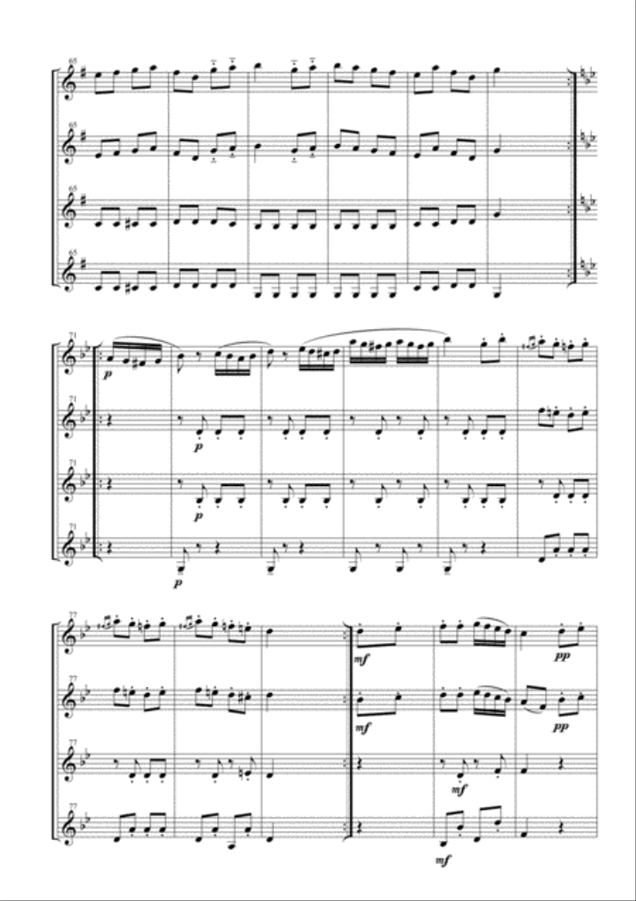 Rondò alla Turca (Turkish March) for Clarinet Quartet Clarinet Quartet scores gallery preview page 5