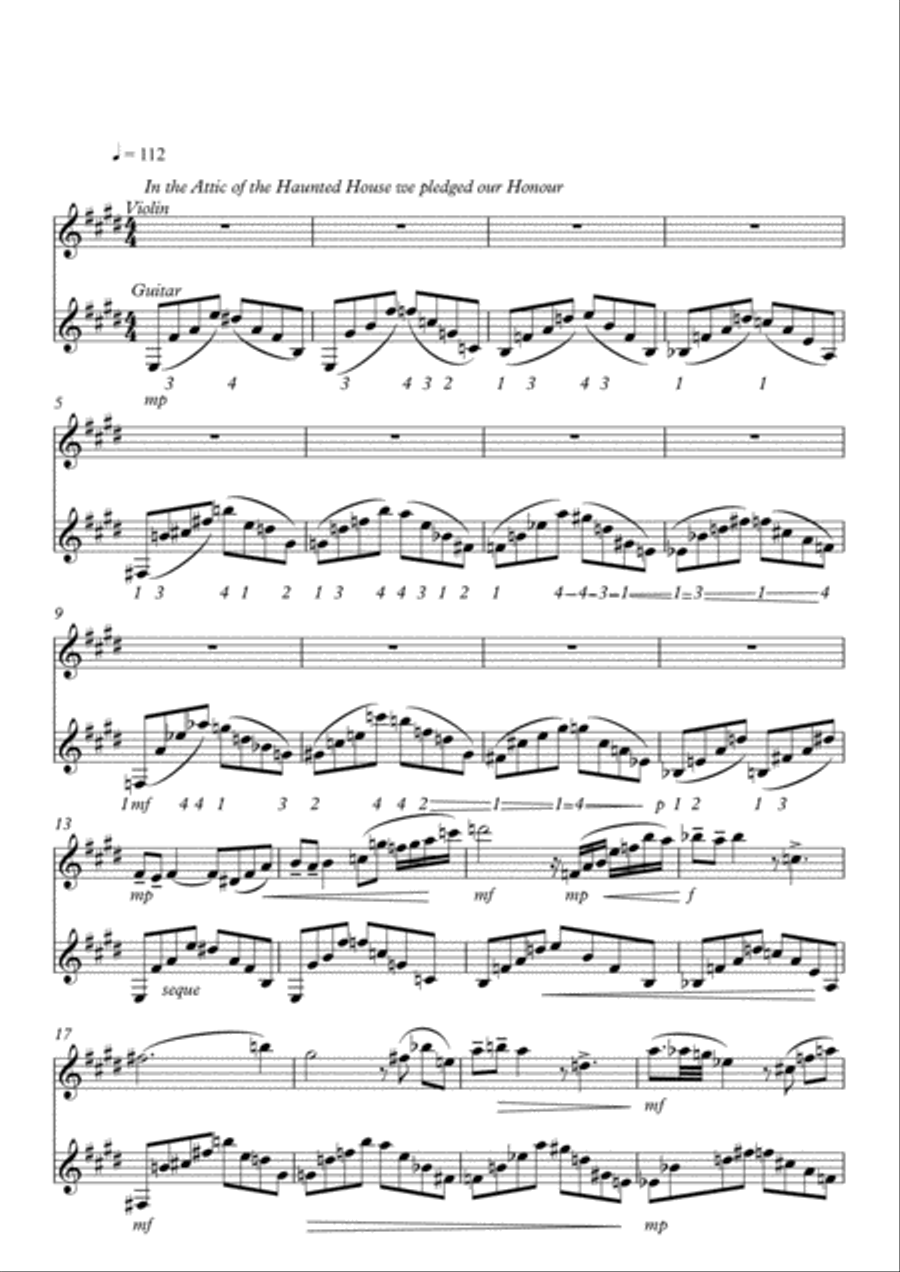 'Haunted House' for Violin and Guitar String Duet scores gallery preview page 2
