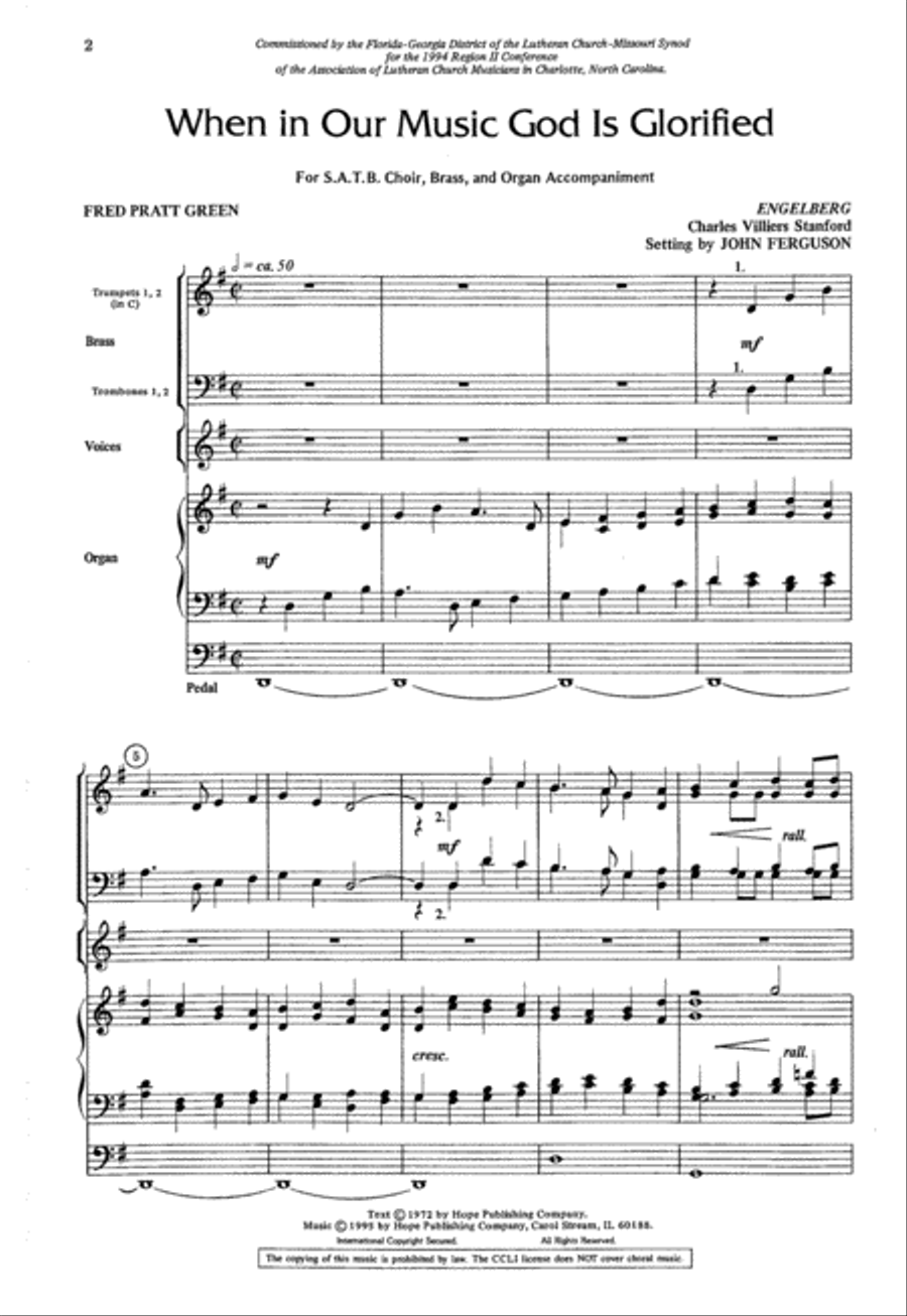 When in Our Music God Is Glorified 4-Part scores gallery preview page 2