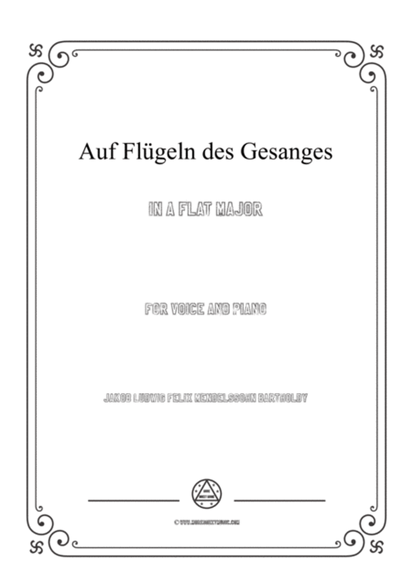 Mendelssohn-Auf Flügeln des Gesanges in A flat Major,for Voice and Piano image number null