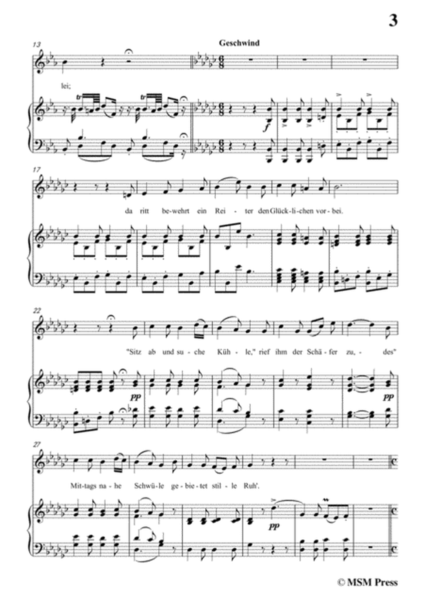 Schubert-Der Schäfer und der Reiter,in E flat Major,Op.13 No.1,for Voice and Piano image number null
