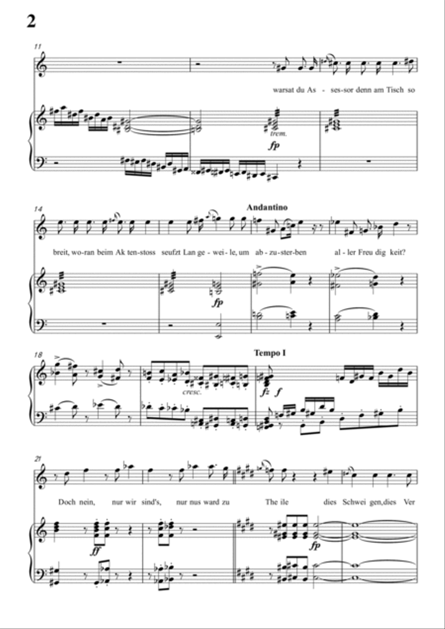 Schubert-Epistel(Herrn Joseph Spaun) in a minor,D.749,for Vocal and Piano Voice scores gallery preview page 3