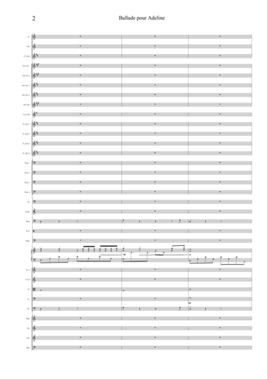 Ballade Pour Adeline Chamber Orchestra scores gallery preview page 2