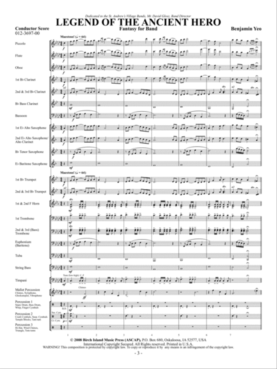 Legend of the Ancient Hero Concert Band scores gallery preview page 2