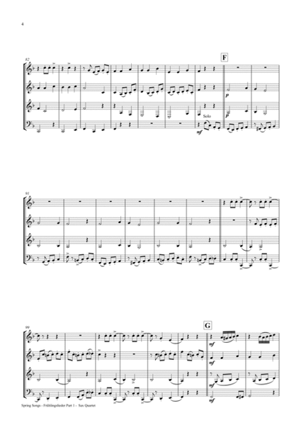 Spring Songs - Frühlingslieder - Part 1 - German Folk Songs - Saxophone Quartet image number null