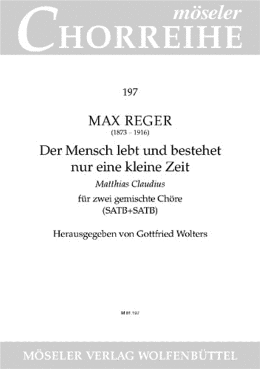 Book cover for Der Mensch lebt und bestehet nur eine kleine Zeit