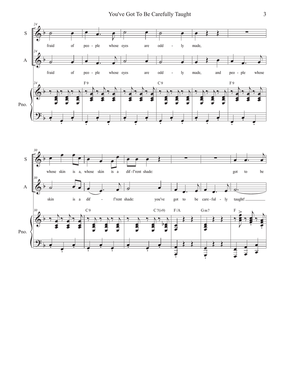 You've Got To Be Carefully Taught Alto Voice scores gallery preview page 3