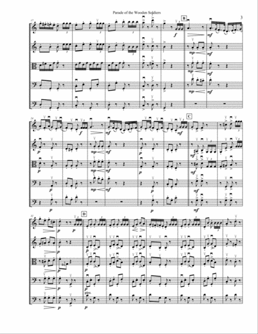 Parade of the Wooden Soldiers String Orchestra scores gallery preview page 3